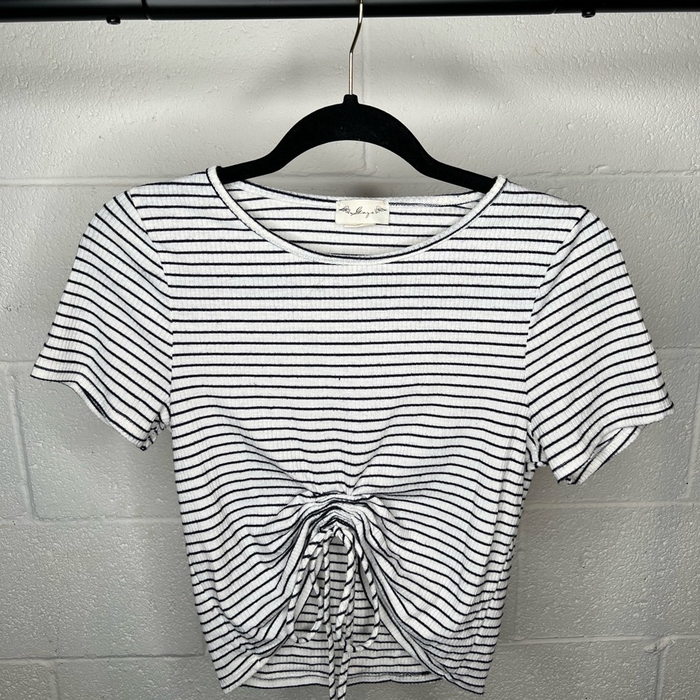 Gaze Striped Crop Top - Size: M